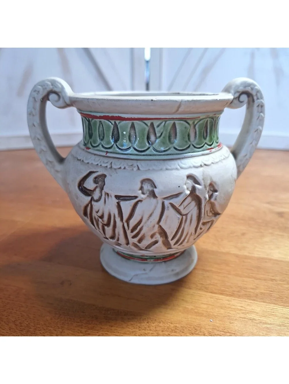 Vintage Lefton Mid Century Ceramic Urn Vase Greco-Roman 5